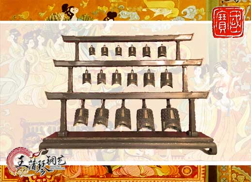 山東客戶定制17件古編鐘，迎賓編鐘古樂