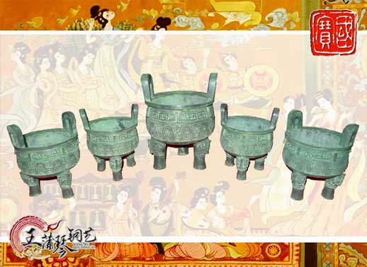 銅鼎，銅五鼎，中國(guó)鼎，佛像用鼎